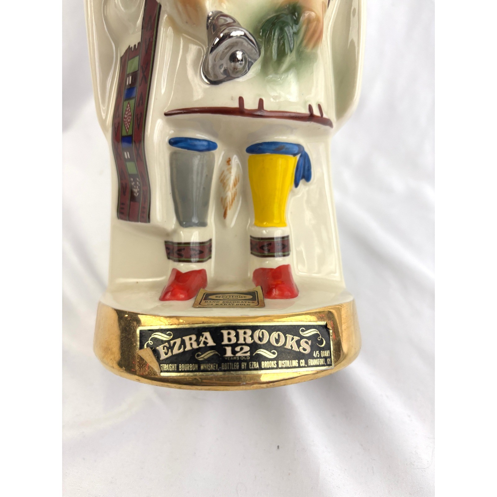 Vintage Ezra Brooks Kachina Decanter Native American Figure 13.5" Empty 1970s
