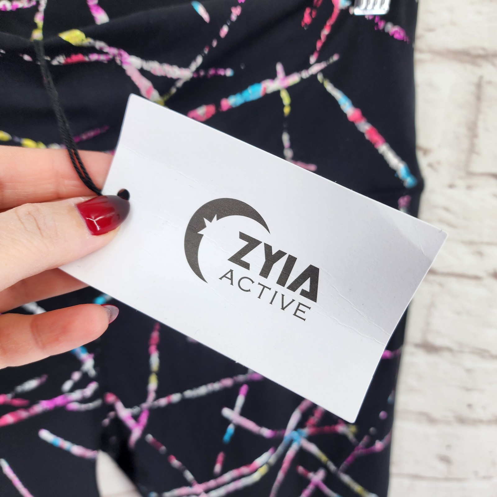 Zyia Active Leggings Size 12 Yoga Running Metallic Colorful High Waist Gym Walk