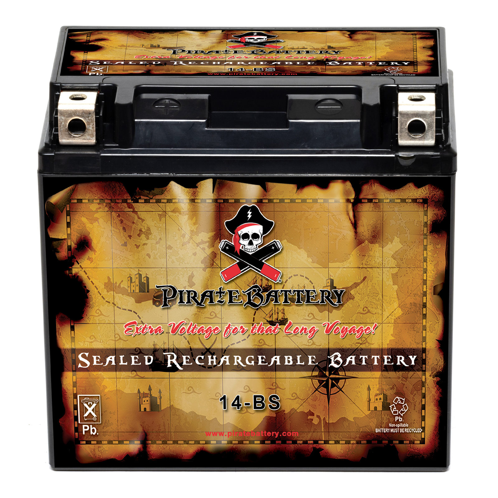 YTX14-BS High Performance - Maintenance Free - Sealed AGM Motorcycle Battery