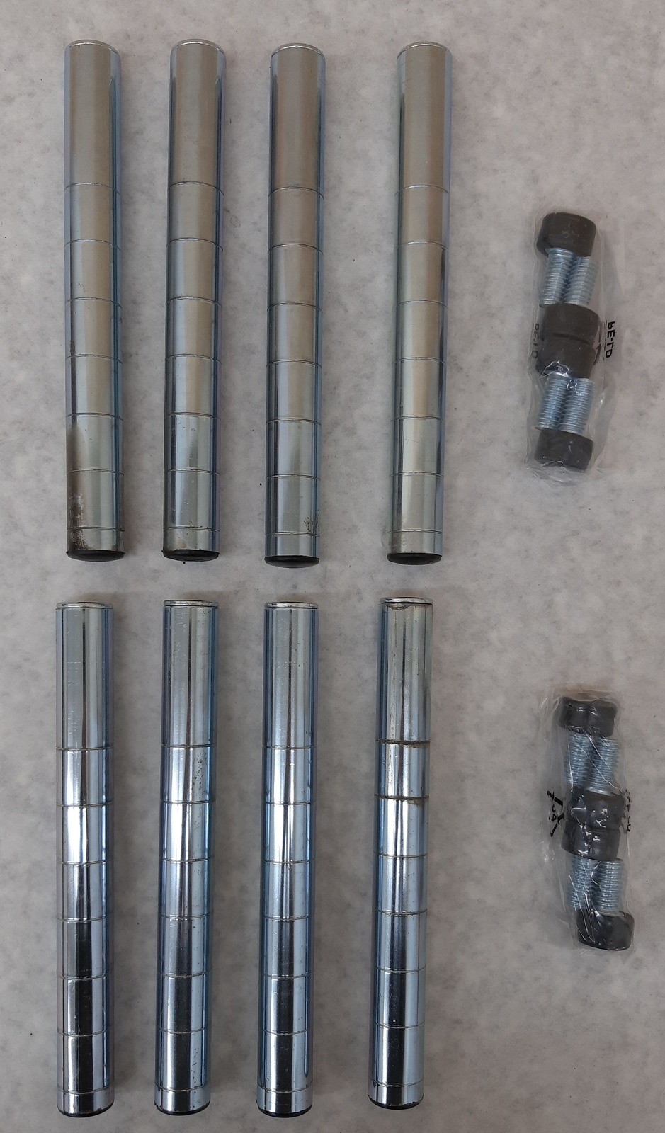 Qty 2 Shelving Inc 4 Pack 9" Chrome Wire Shelving Posts (8 Posts) SI-P14C *READ