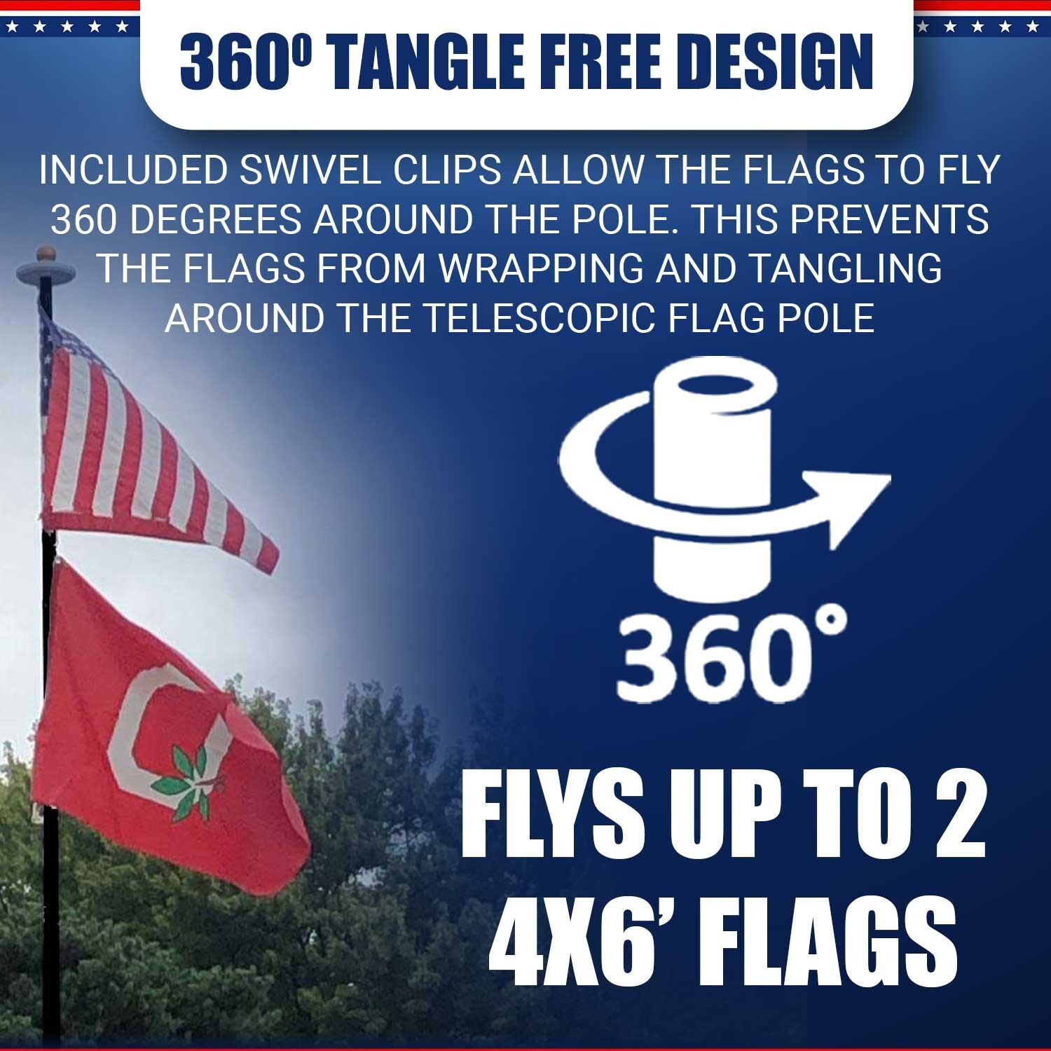 BUNDLE 20' or 25' TELESCOPING "FREEDOM EDITION" (POLE, LIGHT & FLASH COLLAR)