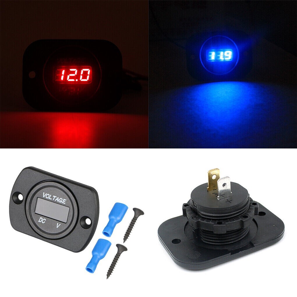 Volt Gauge Meter Voltage LED Digital Display DC 12V-24V Car Panel Voltmeter
