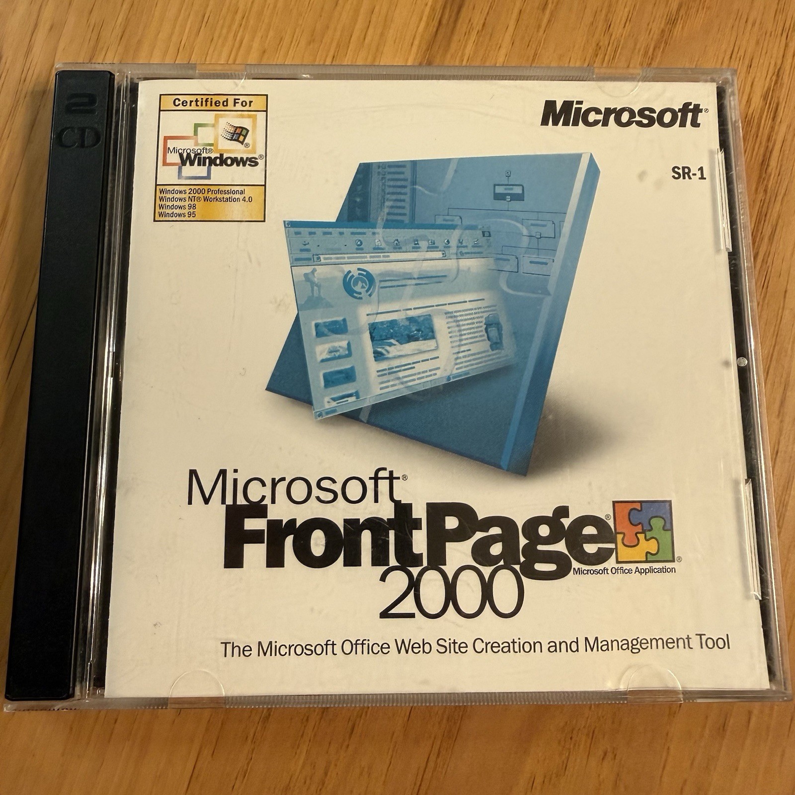 Microsoft Front Page 2000 CD Windows 95 98 NT & 2000 Pro Web Design Tool SR-1