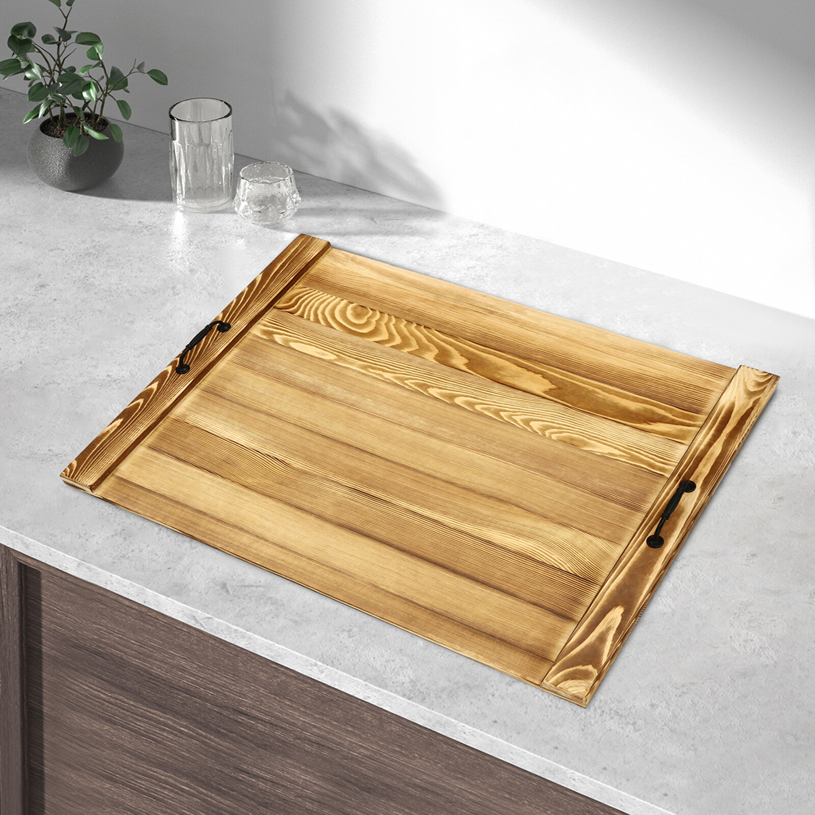 Noodle Board Stove Cover-Wood Top Covers for Electric and Gas Stove-Wooden