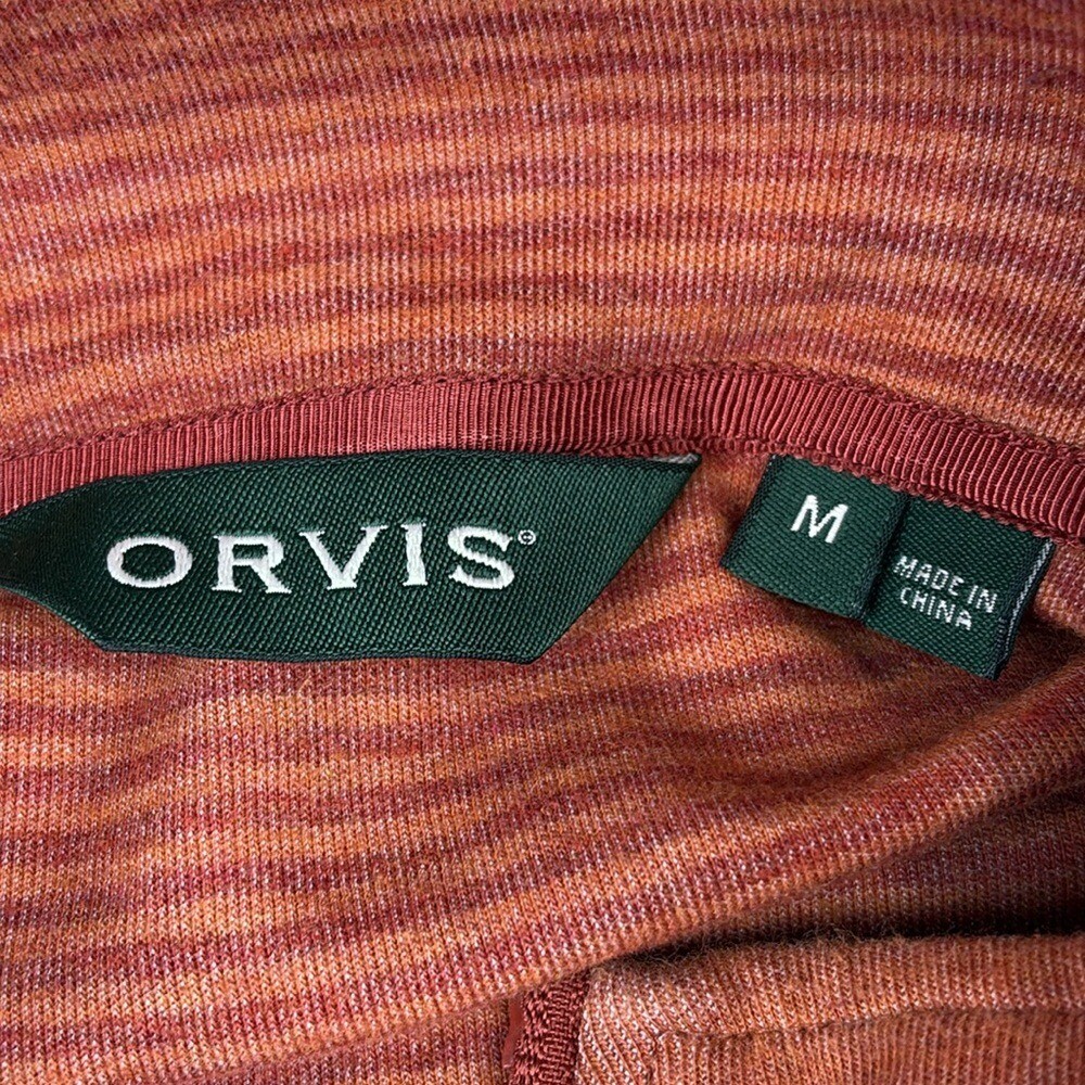 Orvis Orange Quarter-Zip Men's Long Sleeve Shirt Medium