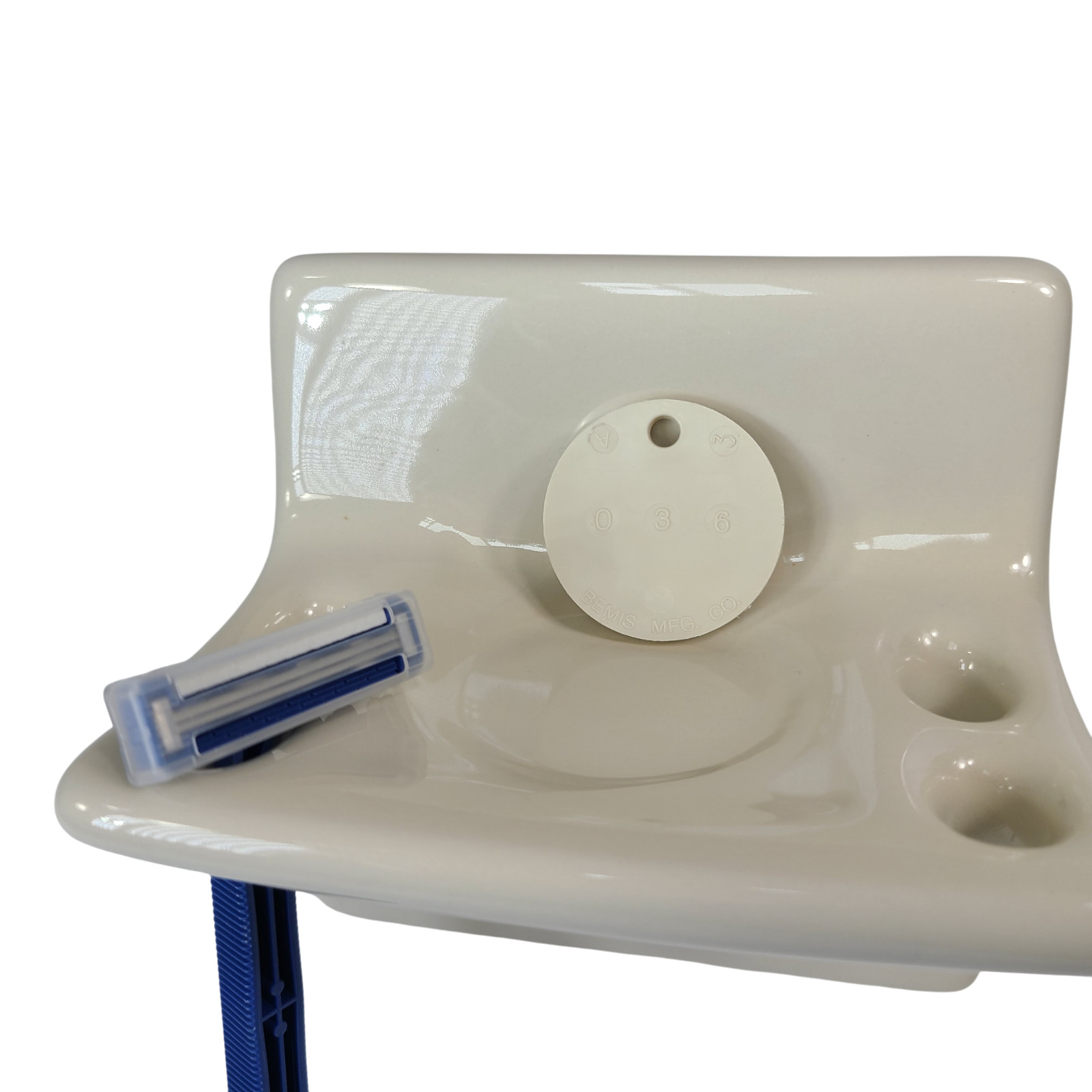 Vintage Beige Bone Almond Ceramic Tile Toothbrush Holder Tumbler Cup Tray Retro