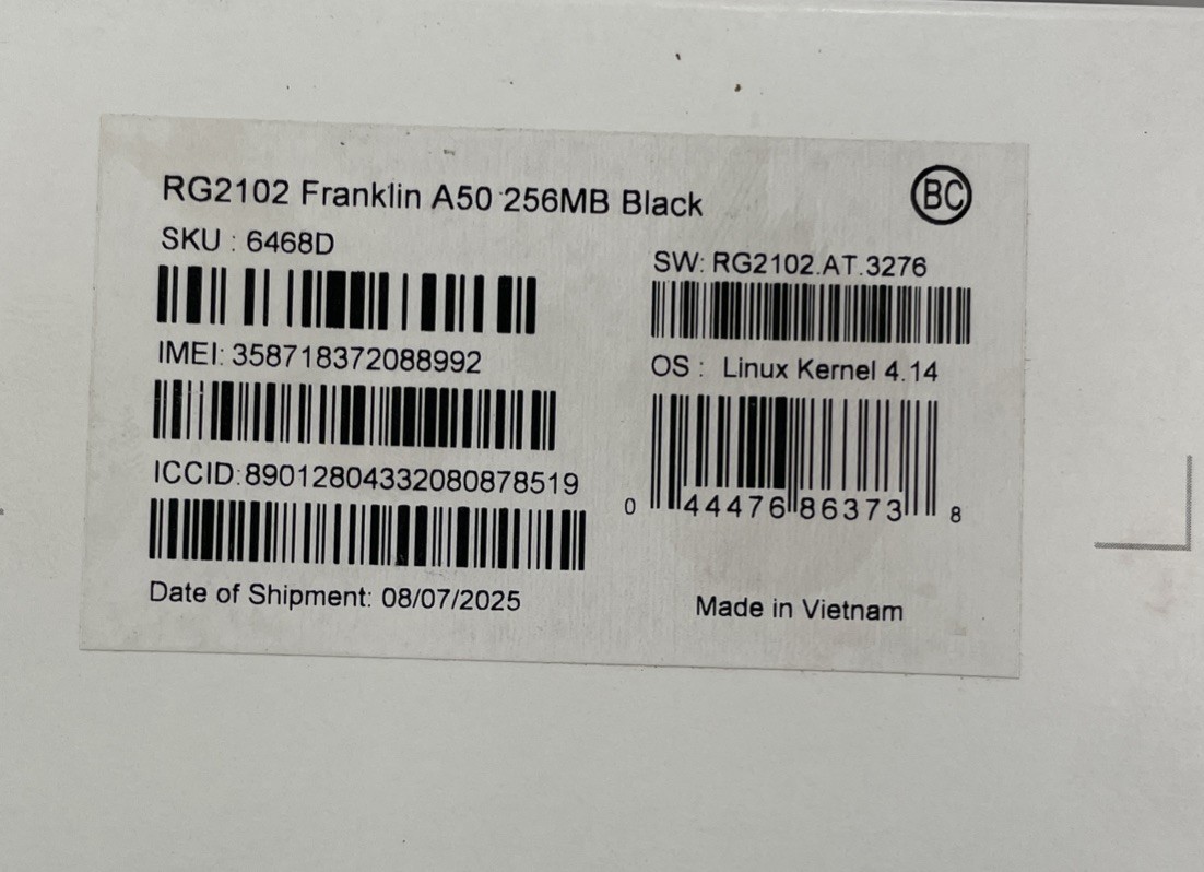 Franklin AT&T A50 5G RG2102 Mobile Hotspot 256MB Black