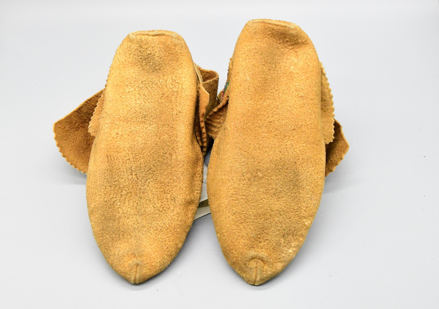 Chippewa Moccasins Part Sinew Sewn Smoked Moosehide 1880s-1910