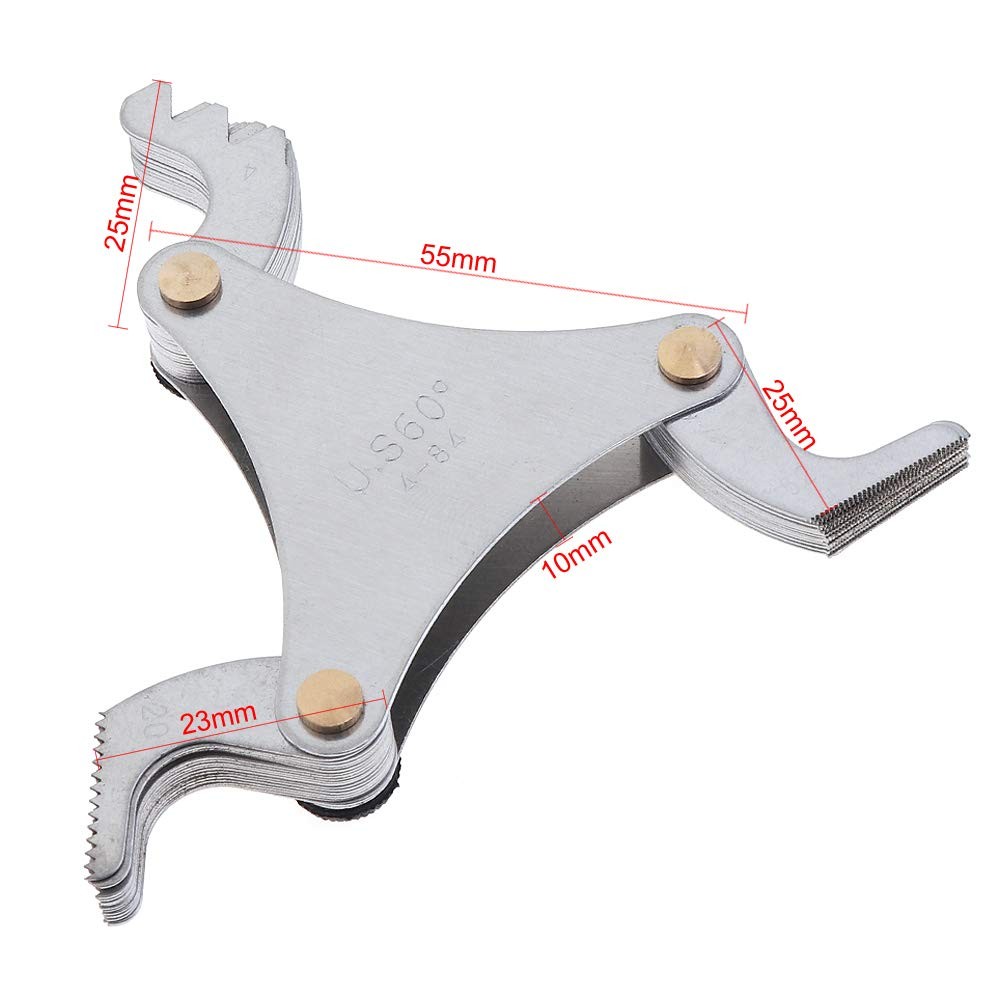 Imperial America SAE Screw Thread Pitch Gauge, Stainless Steel US Specification