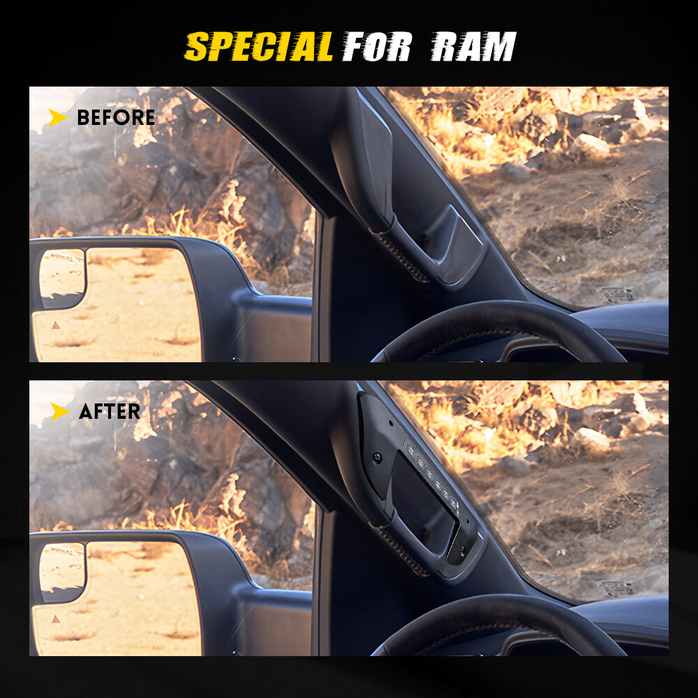 Wireless Grab Handle Switch Panel For Dodge Ram RGB 6 Gang Light Remote Control