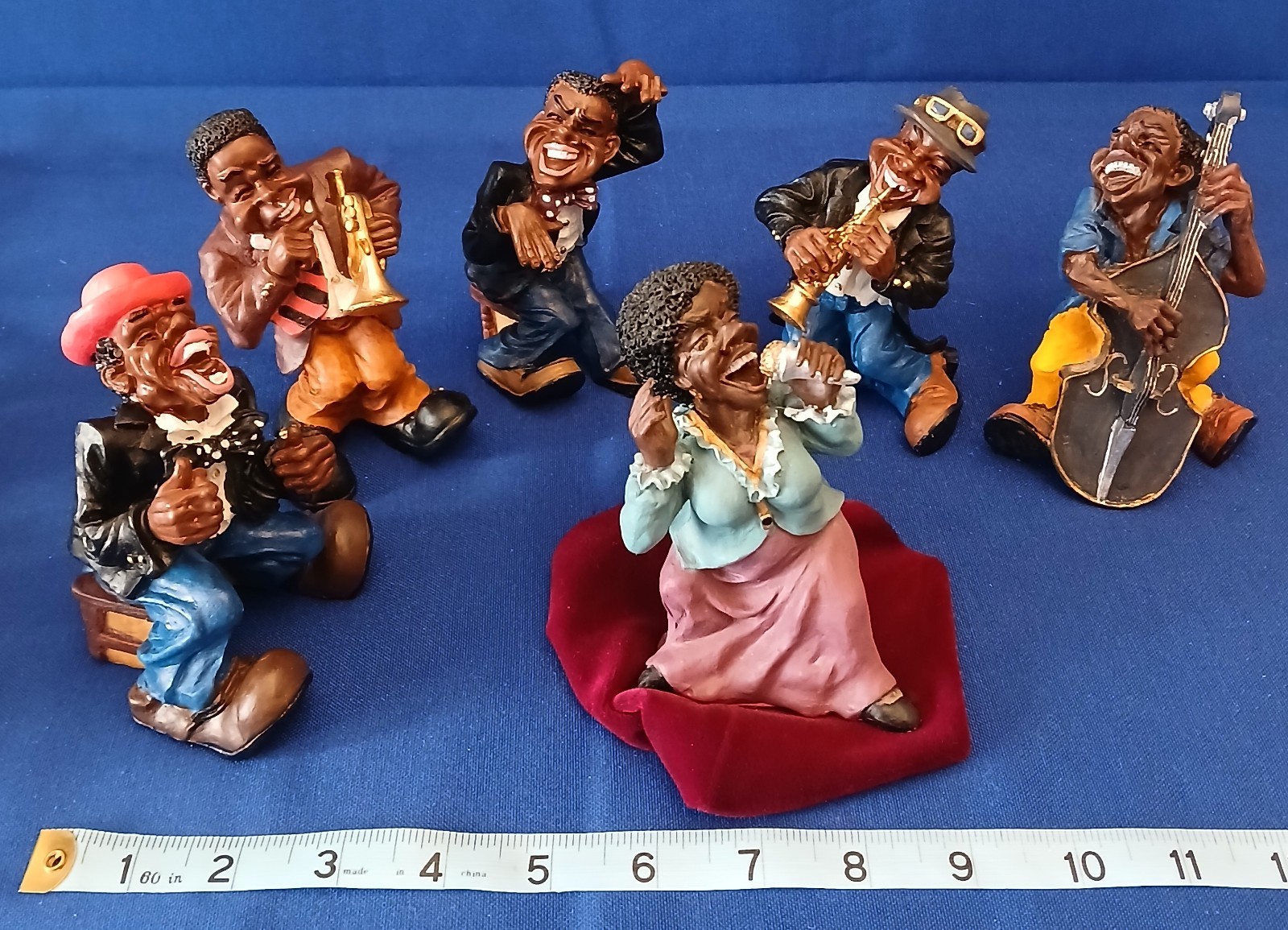 Rare SHUDEHILL Vintage HARLEM JAZZ BAND Music Figurines~Black Americana~ England