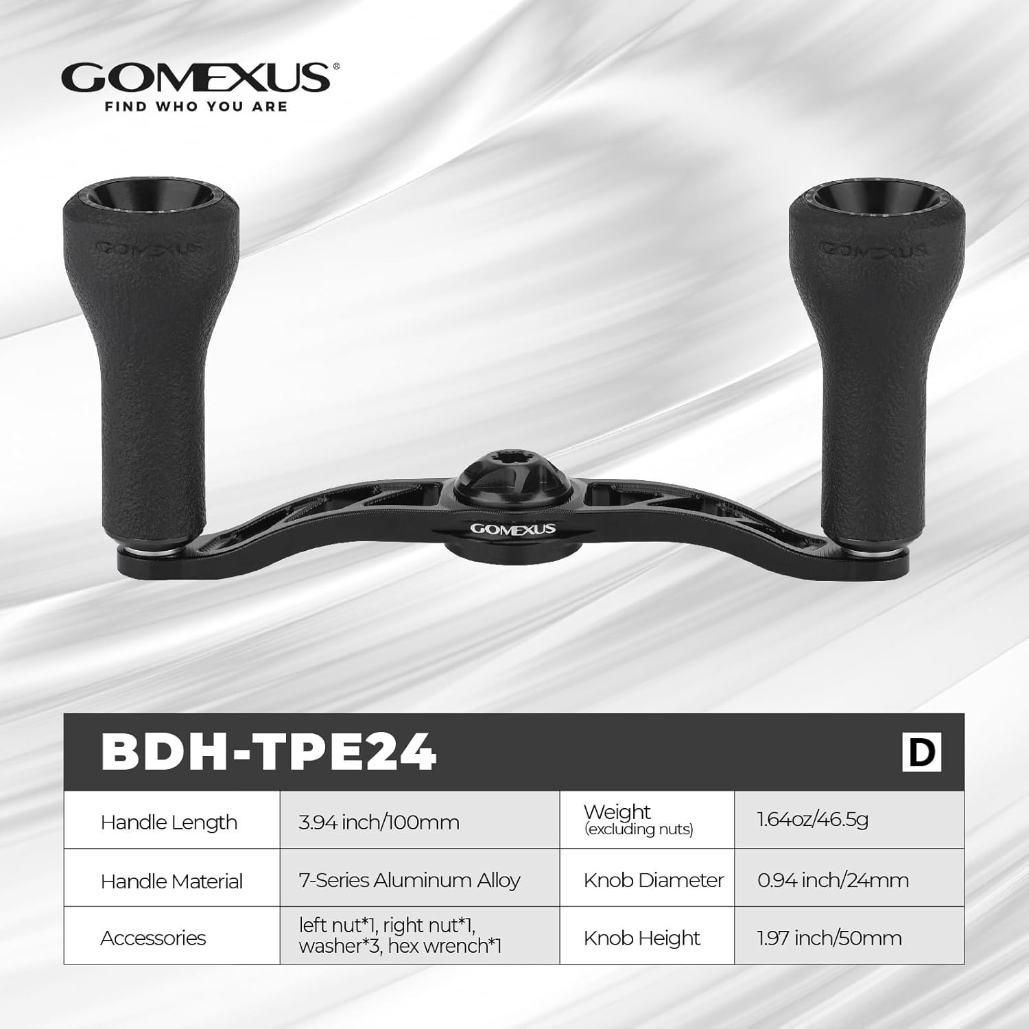 GOMEXUS 100mm Power Handle for Daiwa Lexa Zillion Saltiga Baitcasting Reel 8x5mm