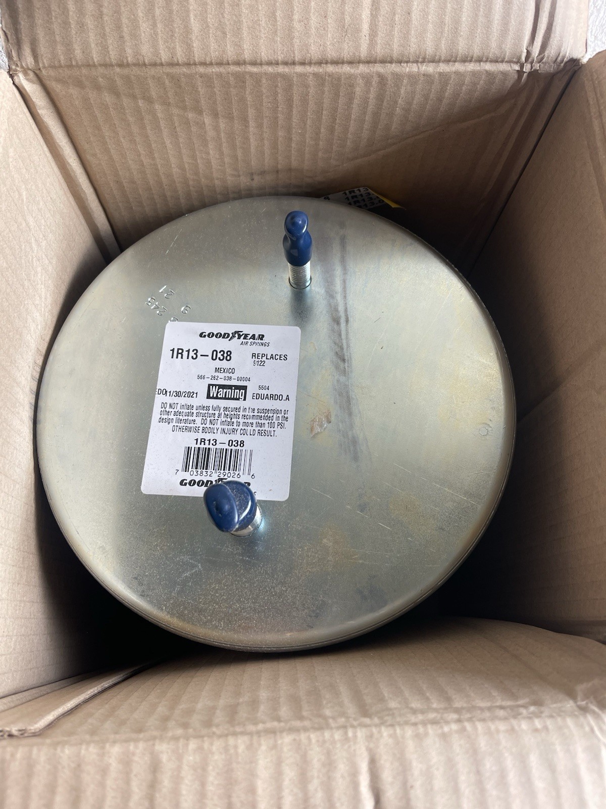 AIR SPRING BAG - REPLACES FIRESTONE W01-358-9122 GOODYEAR OEM 1R13-038