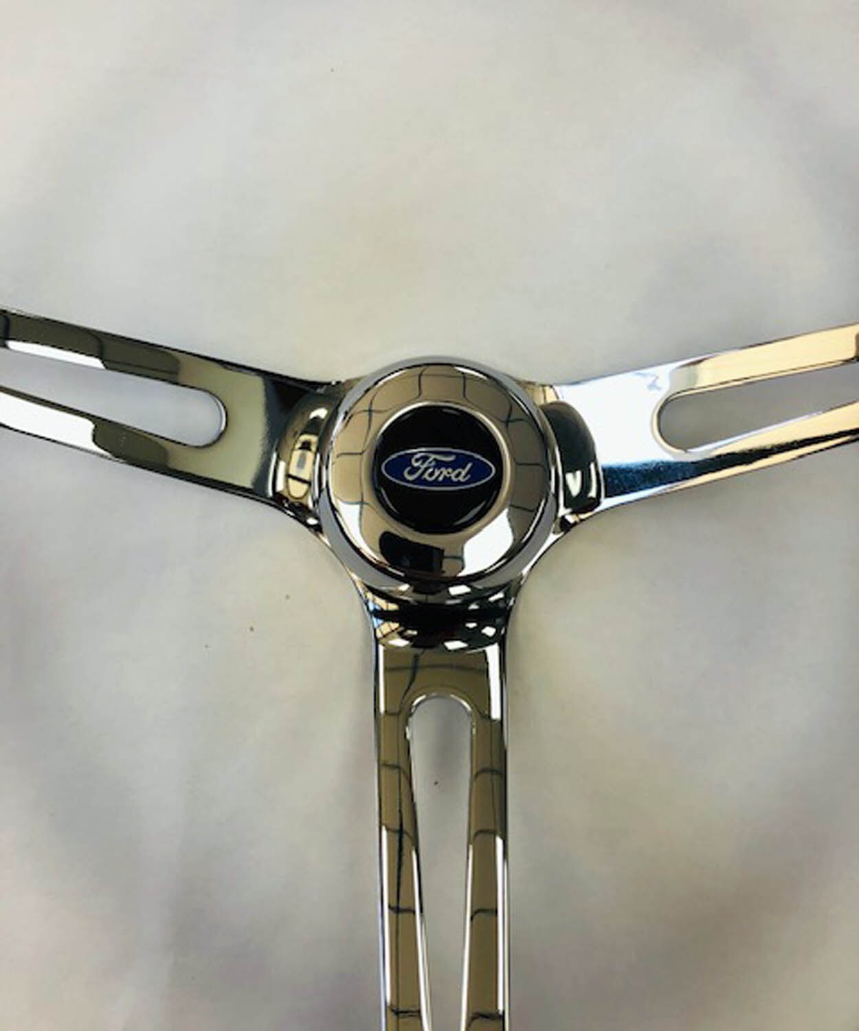 78 - 91 Bronco F100 F150 F250 F350 Black on Chrome Spoke Steering Wheel 13 1/2"