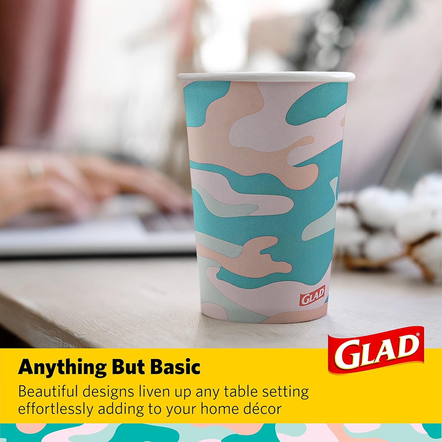 Disposable Camo Paper Cups, Heavy Duty 12oz for All Beverages, 50 Count