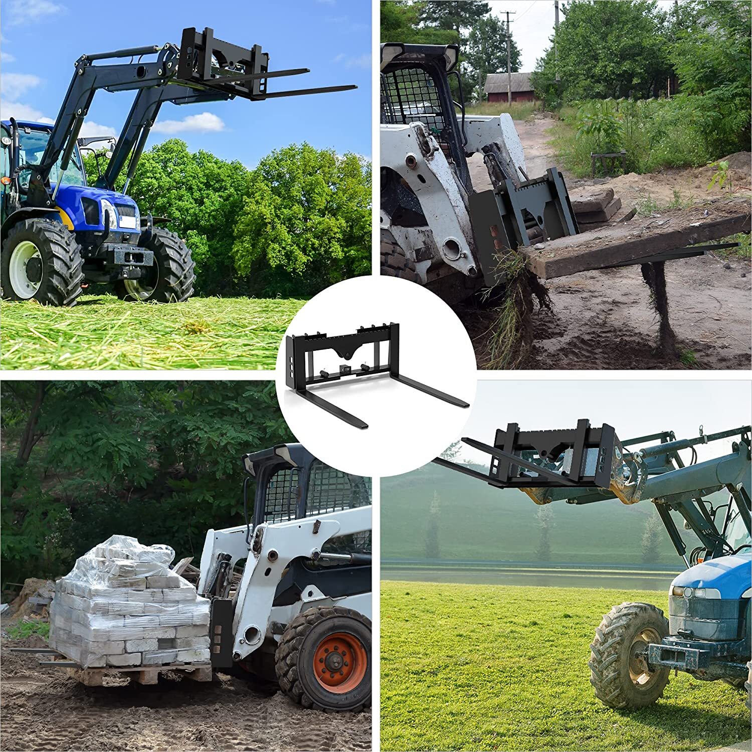 2 Packs 42" Pallet Fork Blades Forklift Blades for Skid Tractors Loaders 2500lbs