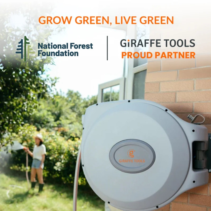 Giraffe Tools Retractable Garden Hose Reel 5/8in 60-115ft Water Hose Wall Mount