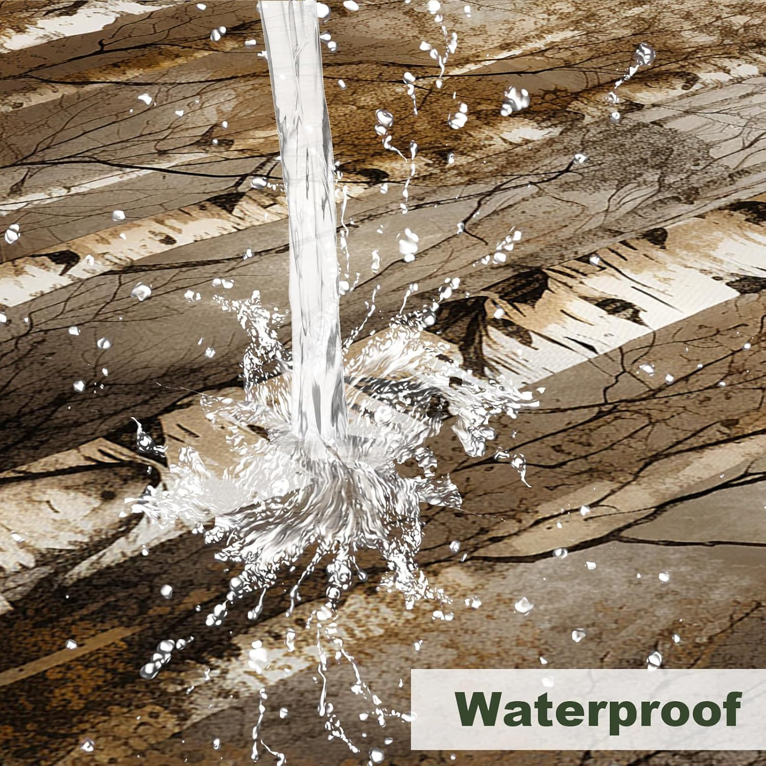 Theblackspot Birch Tree Shower Curtain Rustic Bath Curtains Decor Sets Grommet w