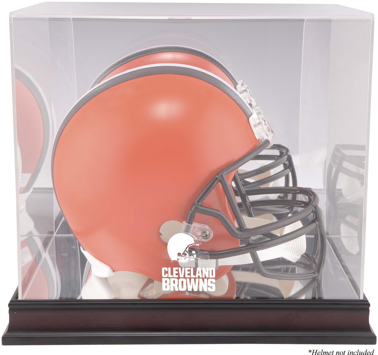 Cleveland Browns Mahogany Helmet Logo Display Case with Mirror Back - Fanatics