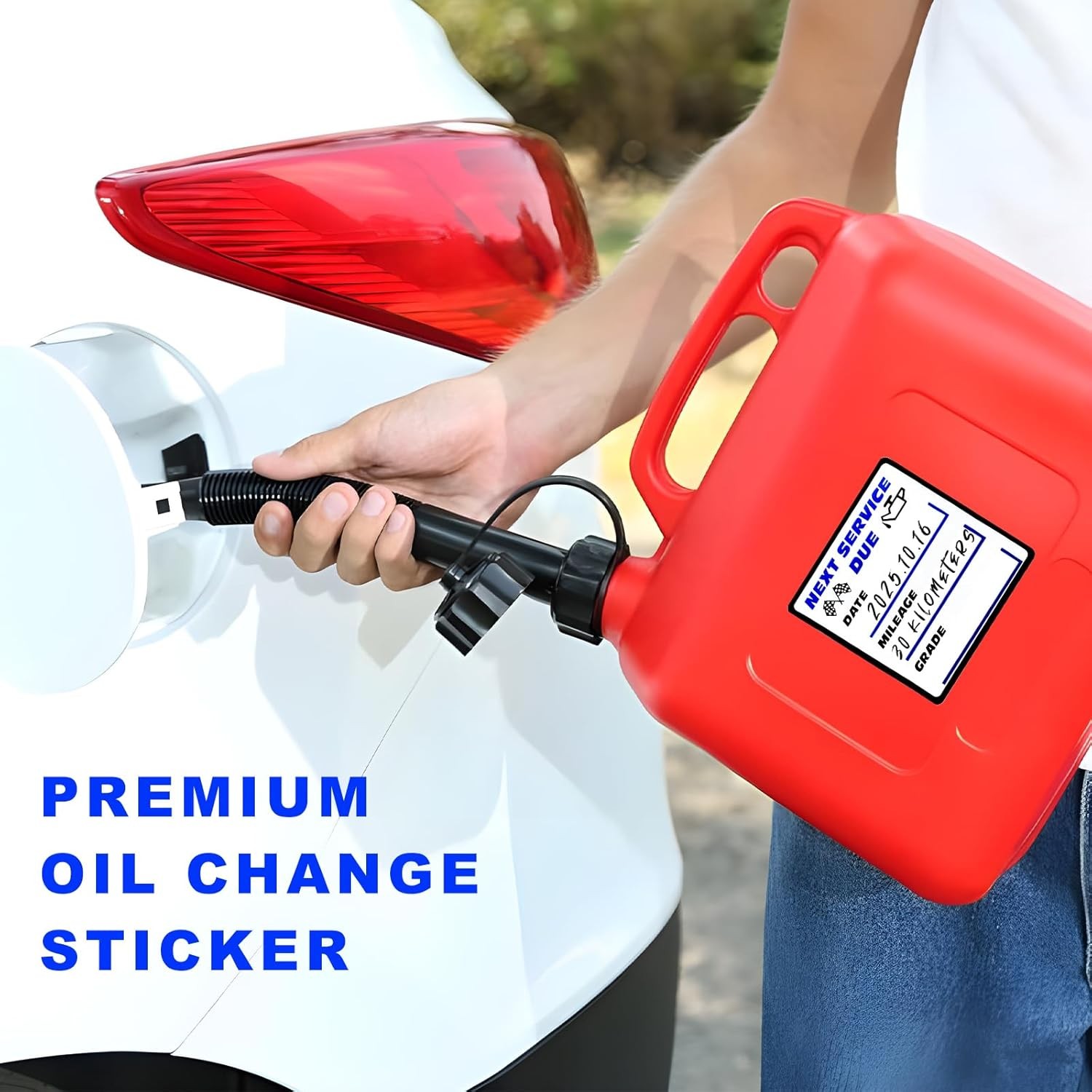 300PCS Oil Change Stickers, 2" × 2" Transparent No Residue Oil Change Reminder