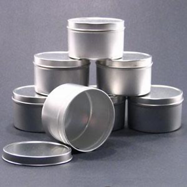 8 oz Seamless Metal Candle Tins Containers with Lids (6-12-24 count)