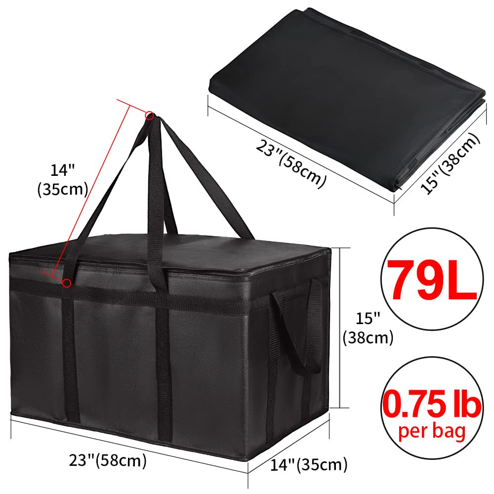 Insulated Food Delivery Bag, XXXL Insulated Reusable Grocery Cooler/Hot Bags, To