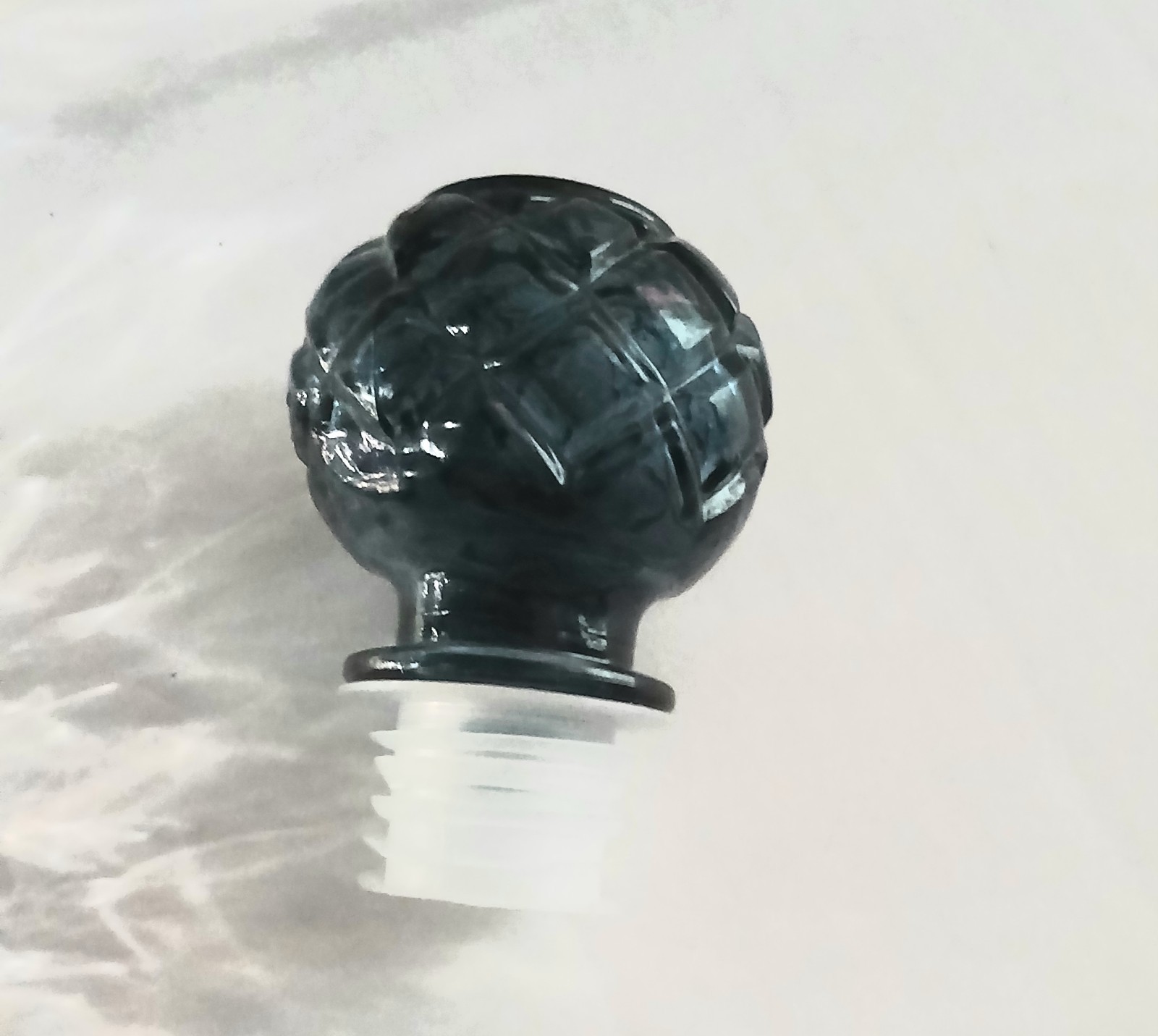 Dark Teal Blue Lightup Genie Bottle Basket Weave 11"