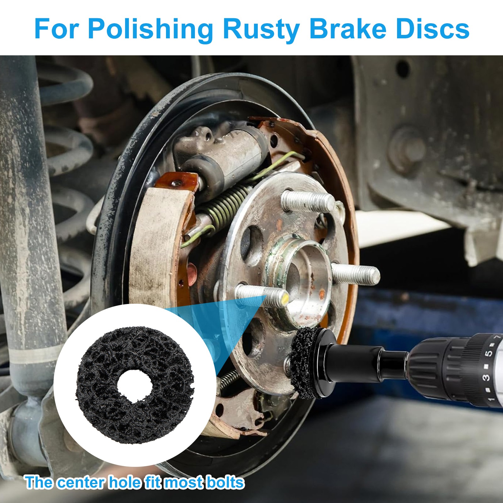 12x Wheel Stud Cleaner Hub Resurfacing Car Rust Remover Brake Disc Grinding Tool