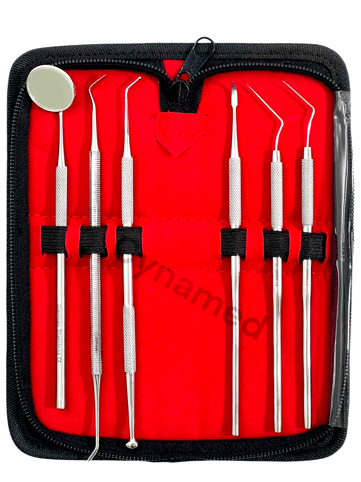 GERMAN Dental Scaler Pick Stainless Steel Tools with Inspection Mirror Set 6 PCS