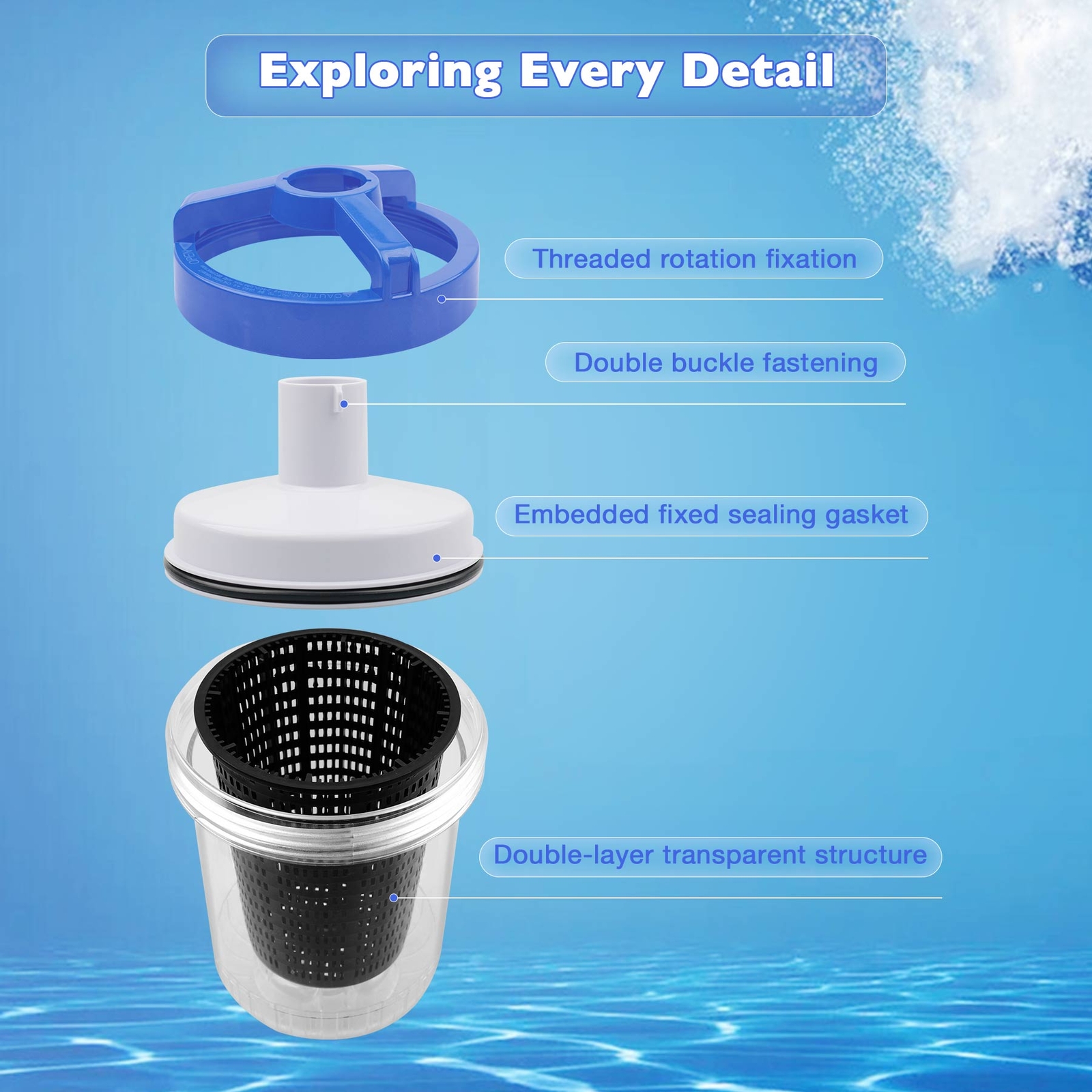 In-line Pool Leaf Canister Basket Fit for Hayward W560 Poolvac Suction Cleaners