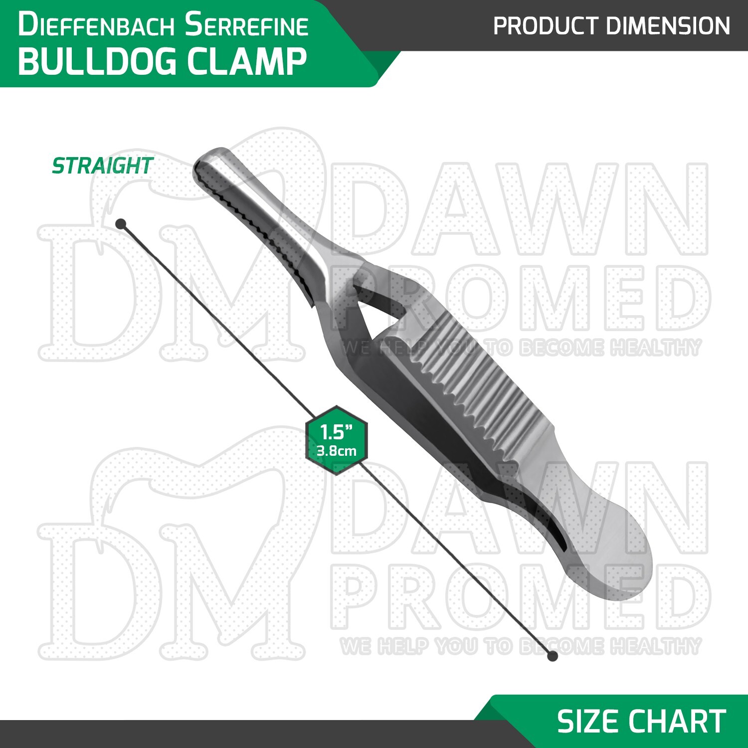 2 Pcs Debakey Bulldog Clamp 1.5" Straight & Curved Atraumatic Forceps Set