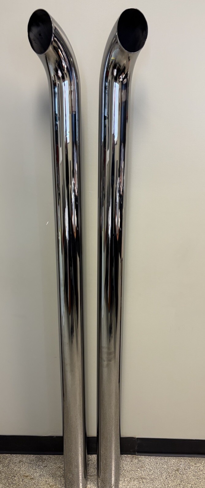 Chrome Stacks 4 Inch Curved Pipe 4"X70” Chrome Exhaust (Pair) Free Shipping!!