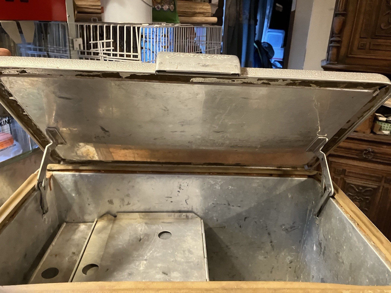 J.C. Higgins Aluminum Cooler Camping Ice Chest Vintage 1950's MCM Sears Roebuck