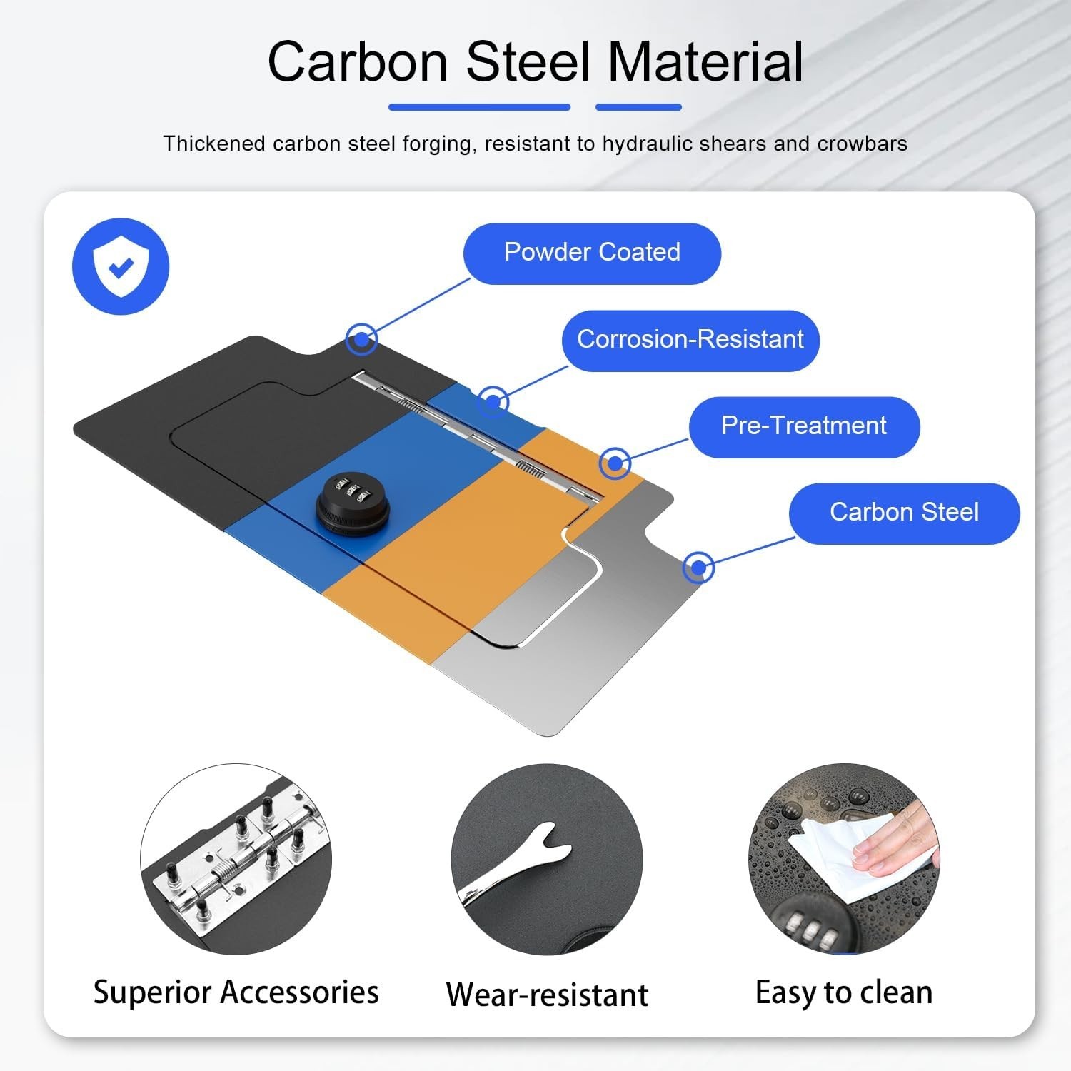 For 2023-2025 Chevy Silverado GMC Sierra 1500 Center Console Safe Vault Lock Box