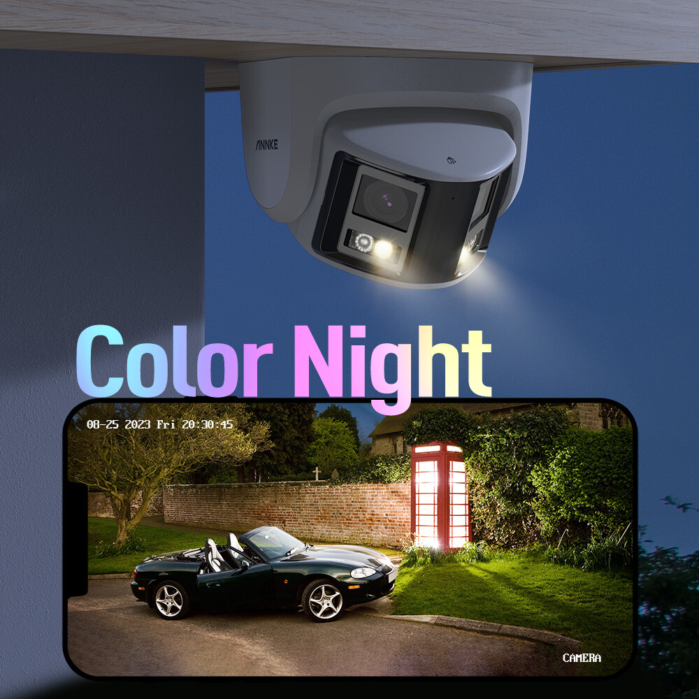 ANNKE 4K Full Color Night PoE Security IP Camera Dual Lens Two-Way Audio Outdoor