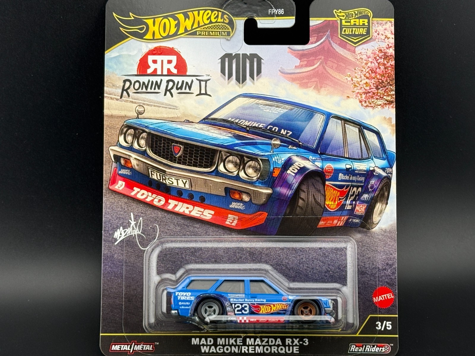 Hot Wheels Mad Mike Mazda RX-3 Wagon Ronin Run 2 FPY86-961 M 1/64