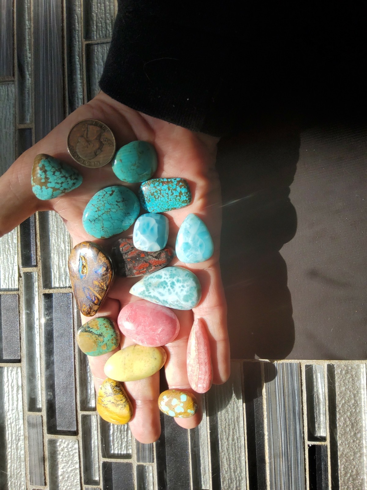 Turquoise,Laramar,Rhodachrosite opal beautiful cabs and rare!