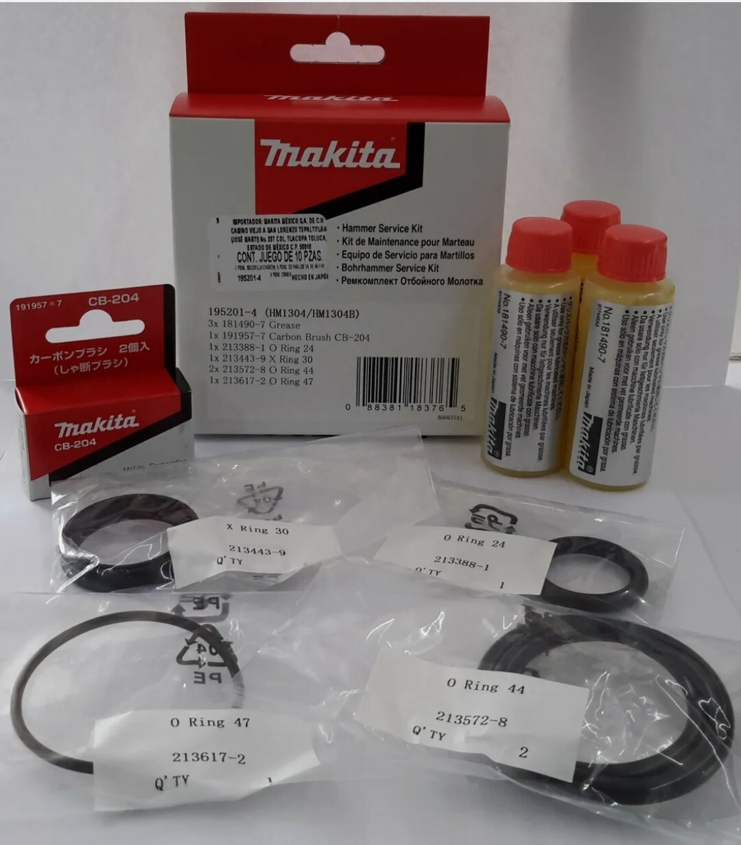 OEM Genuine MAKITA HM1810 DEMOLITION HAMMER SERVICE KIT Part # 1952056 195205-6