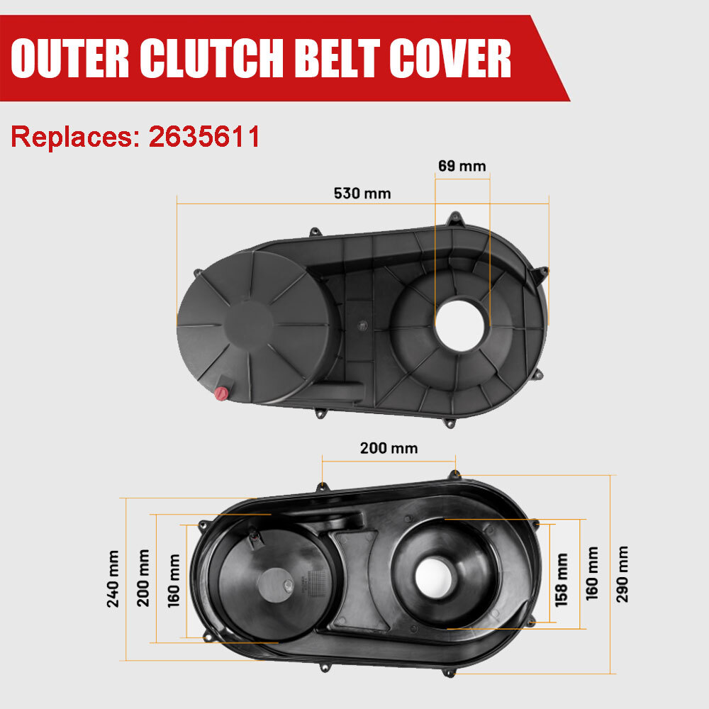 Inner & Outer Clutch Housing Variator Cover For 2014-2023 Polaris RZR XP 1000