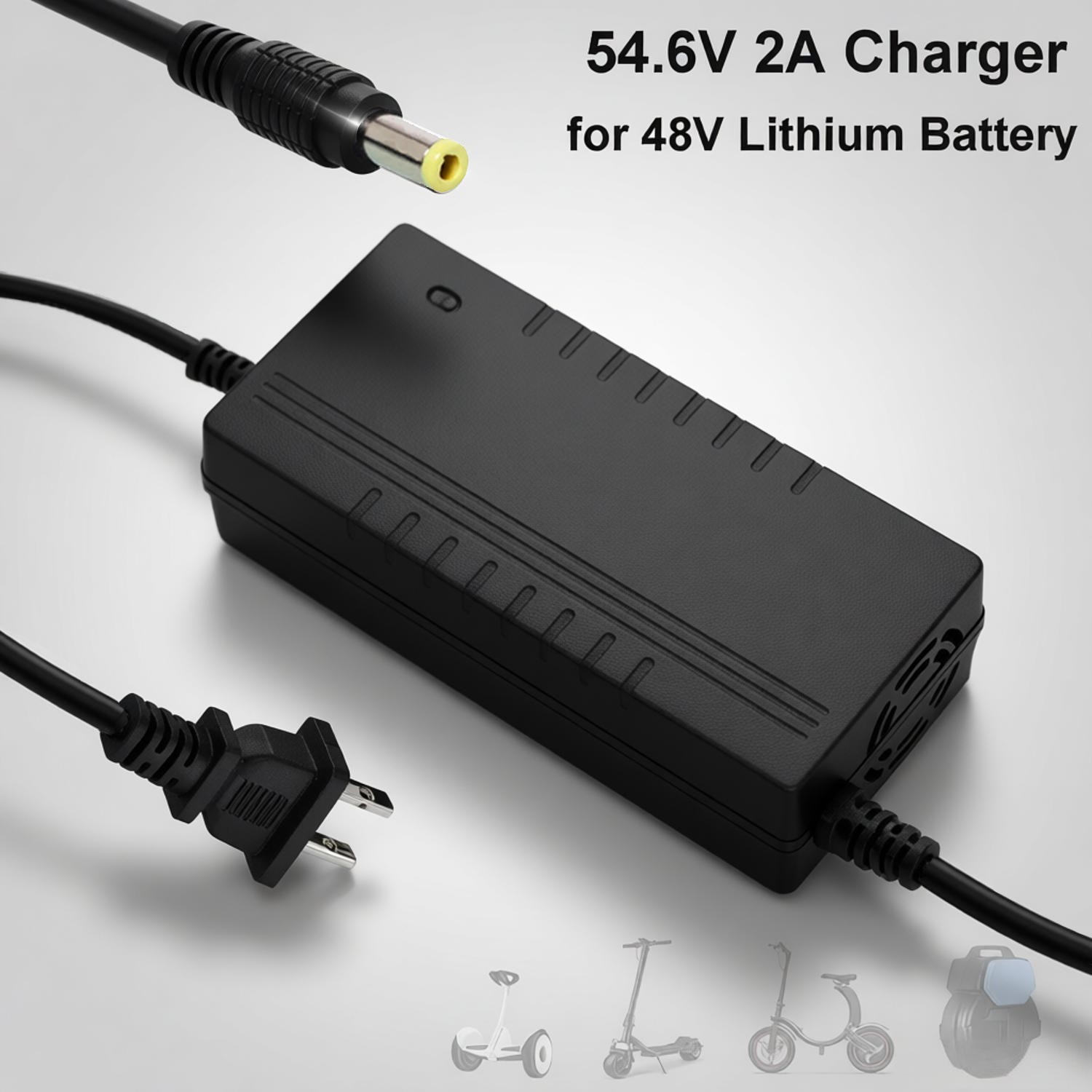 UUG 54.6V 2A Smart Charger 48V Electric Bike Lithium Battery DC 5.5x2.1mm Plug