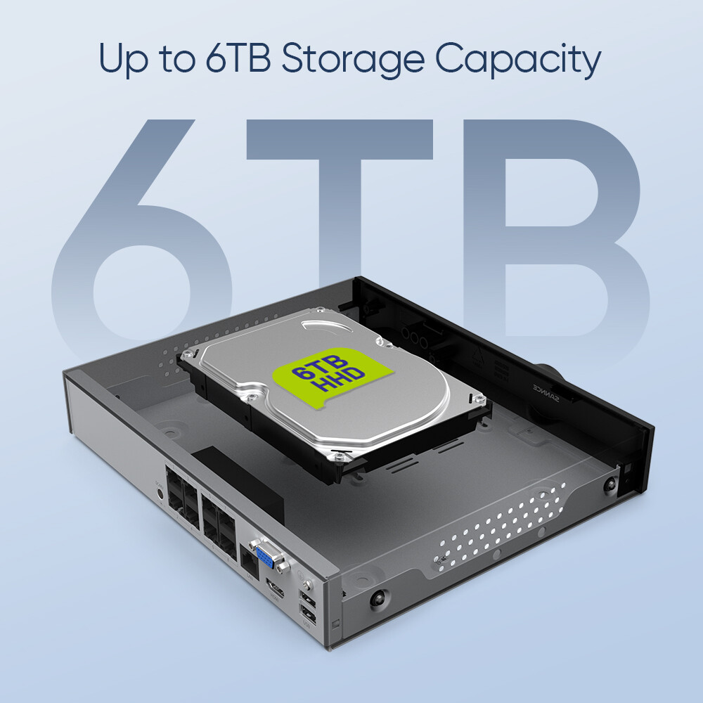 SANNCE 8CH 6MP NVR 3MP Home POE IP Security Camera System Audio Recording CCTV