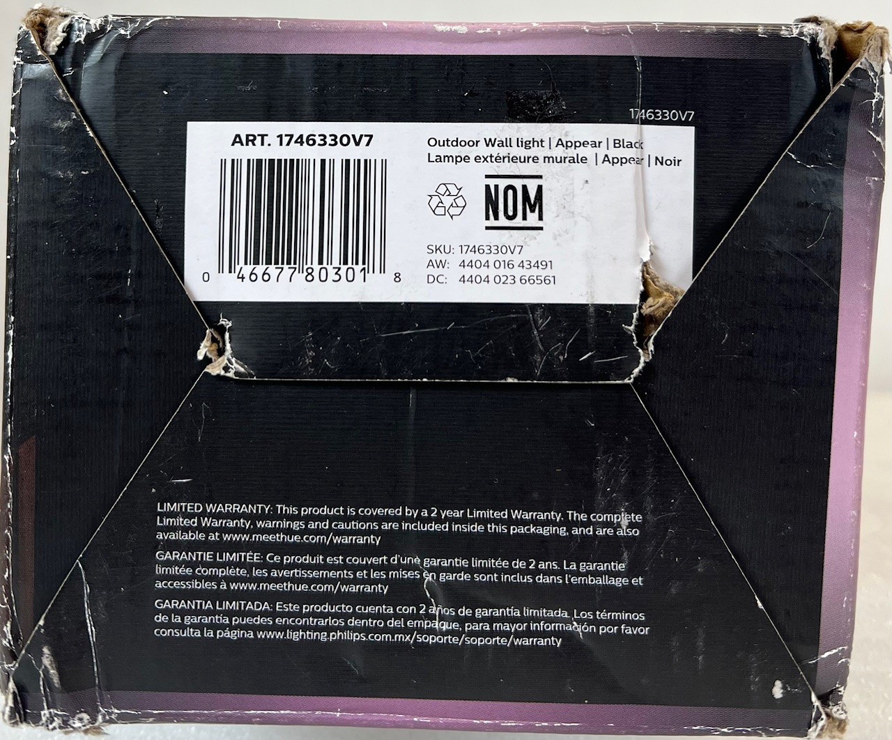 Philips Hue White & Color Ambiance Appear Wall Lantern- DAMAGED - Black