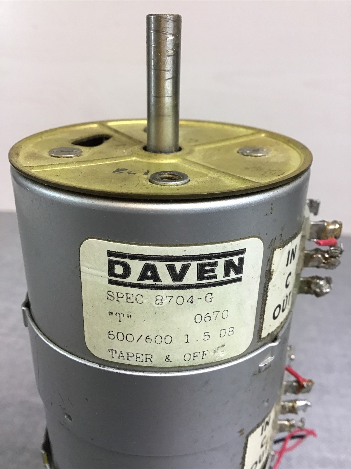 Daven SPEC 8704-G Quad “T” Audio Attenuator 600/600, 1.5 DB, Taper & off