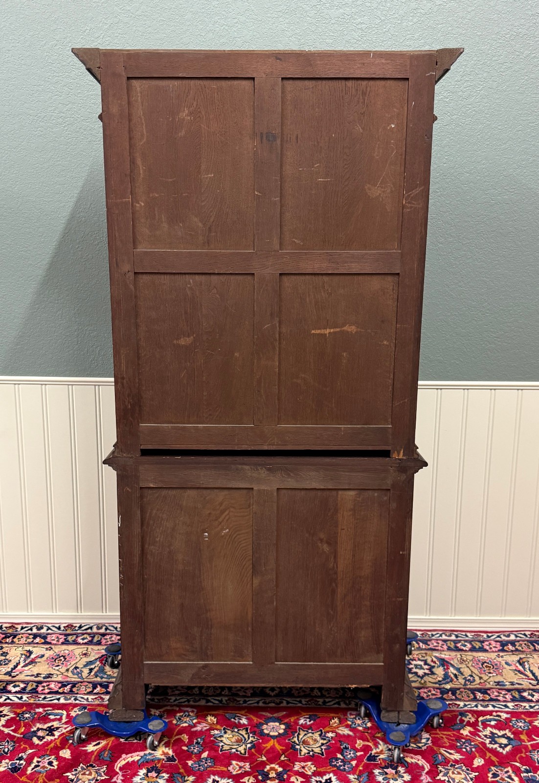 Antique French Bookcase & Chest of Drawers Display Cabinet Barley Twist Oak