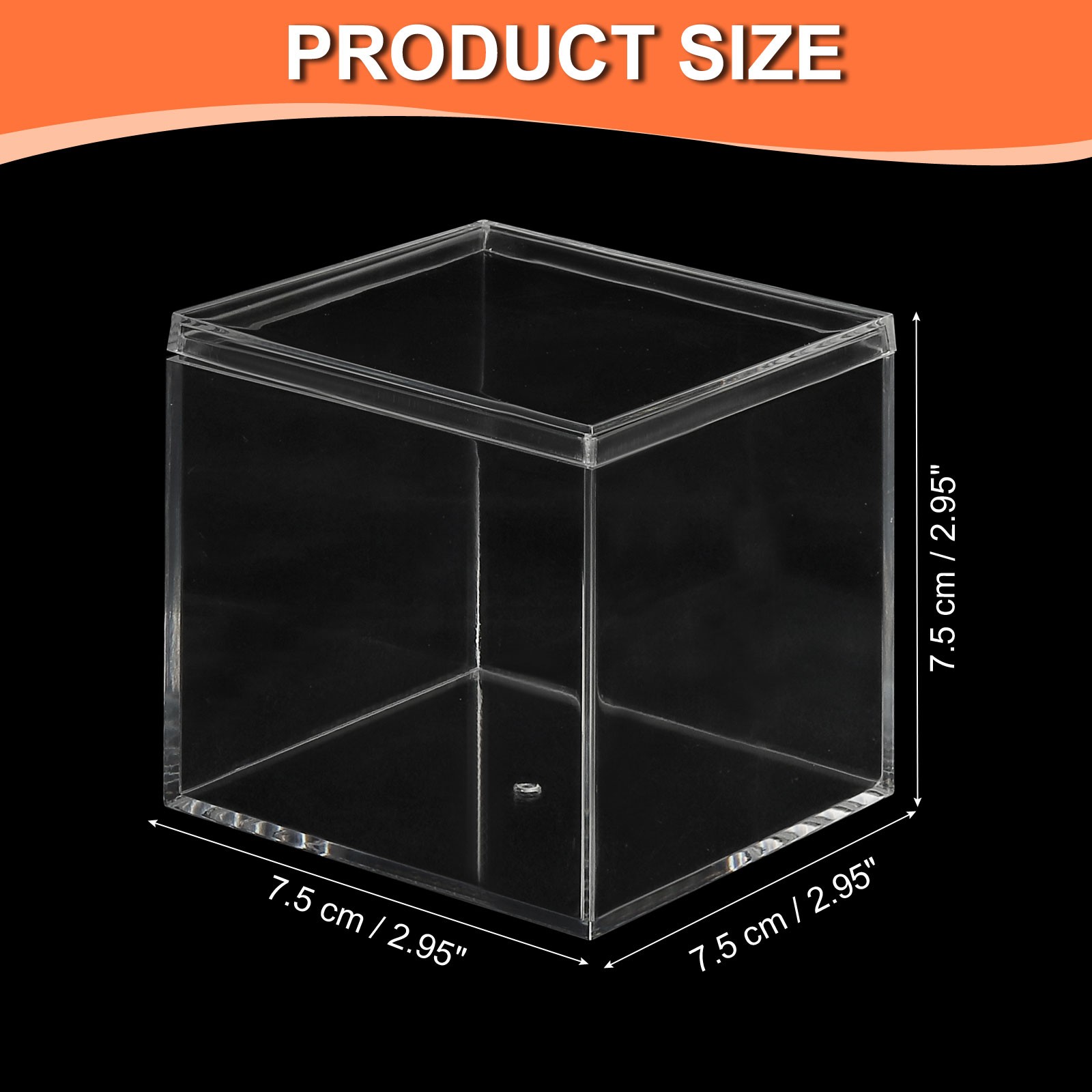 2.95" x 2.95" x 2.95" Acrylic Box with Lid Clear Acrylic Display Boxes