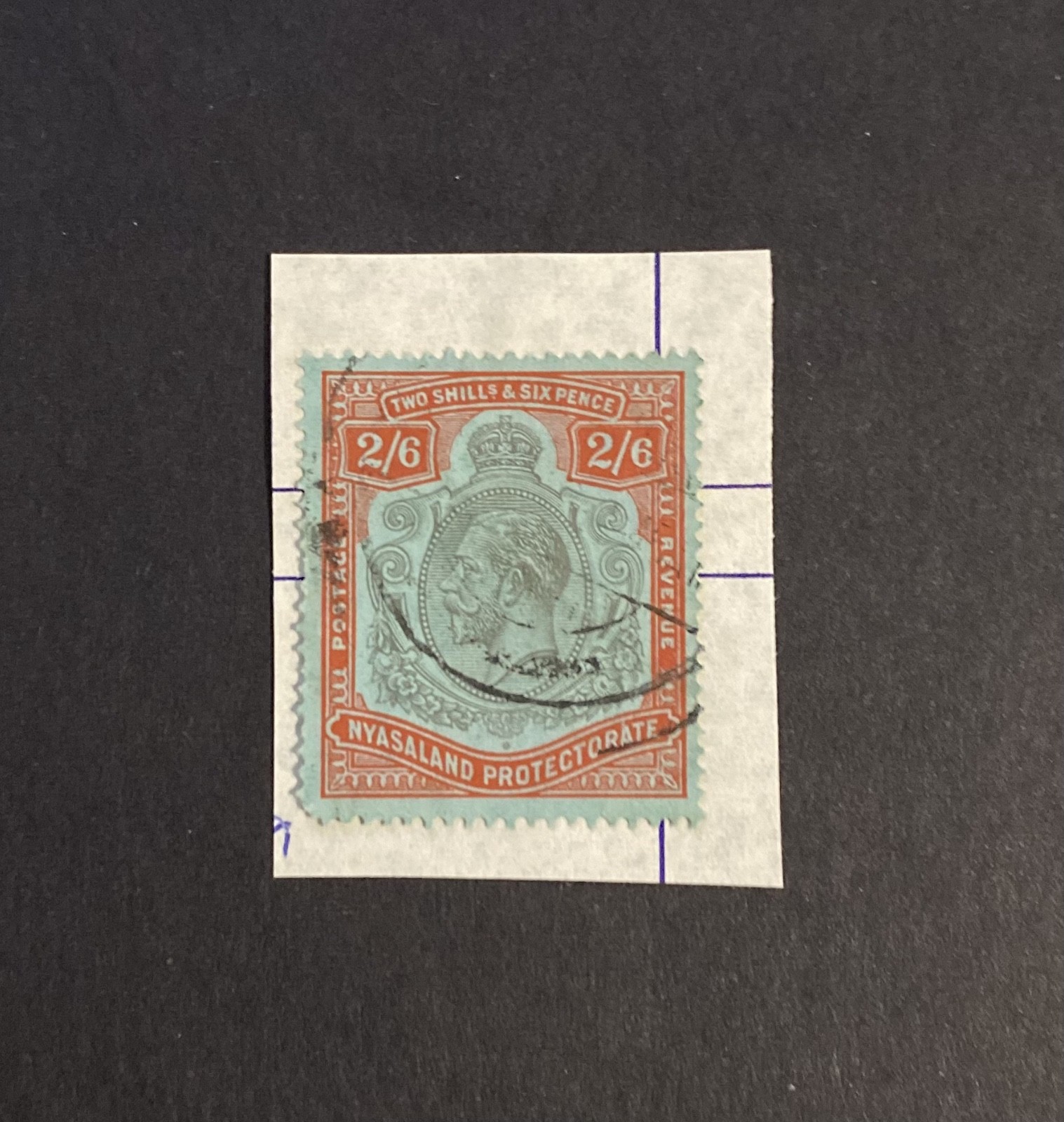 Nyasaland 1921-23 KGV Head 2/6d