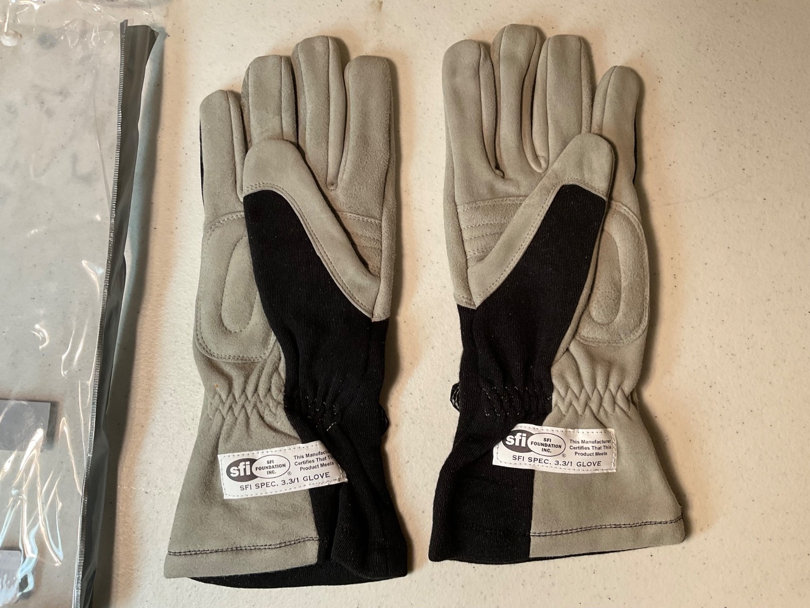 RaceQuip 351005 351 Series Driving Gloves - SFI 3.3/1 - Black/Gray- Large IMCA