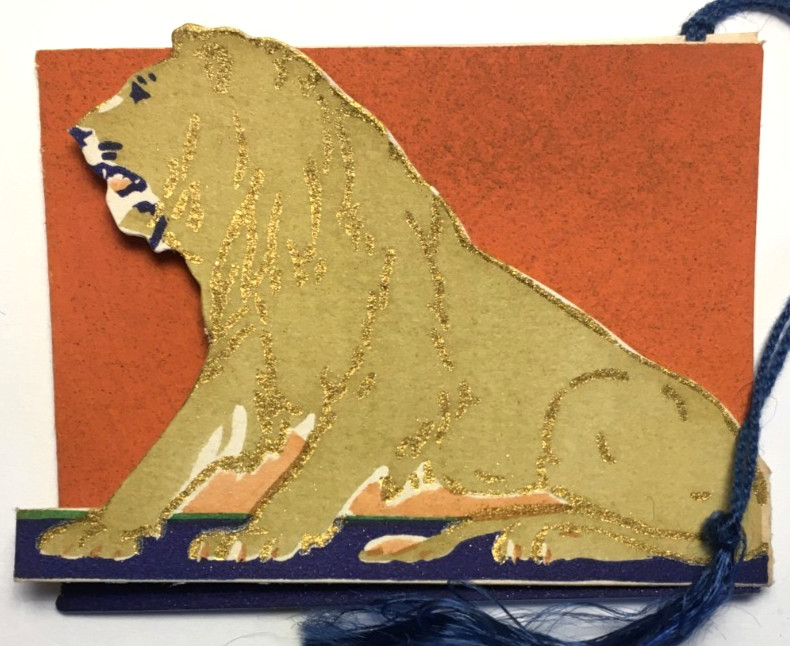 Unused Vintage 4 Golden Mane Lions and 4 Golden Giraffes Bridge Tallys Clark