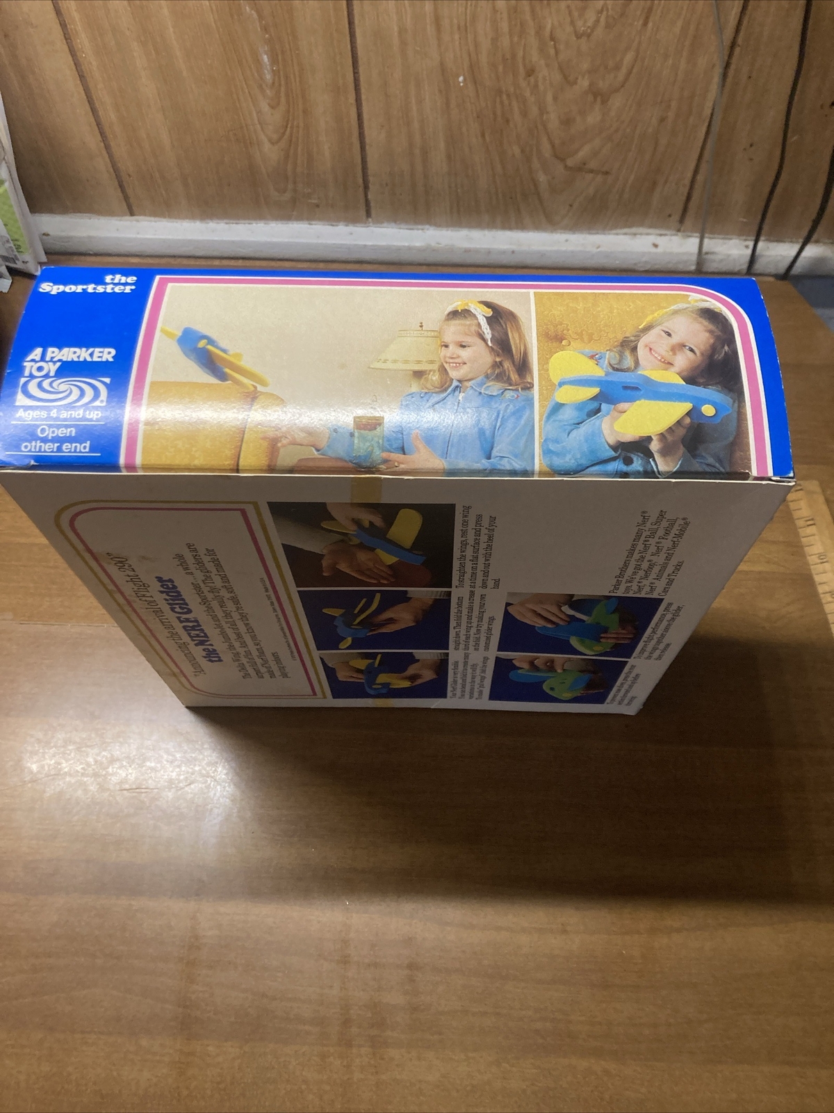 Nerf Jumbo Jet Glider Foam Plane Vintage 1975 In Box Flight 290 Yellow & blue