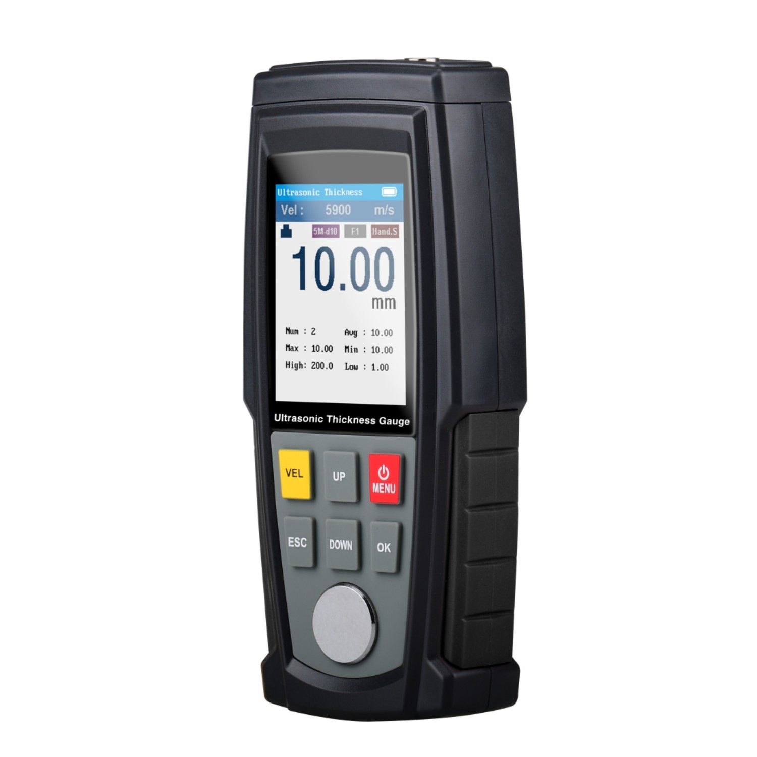 Digital Ultrasonic Thickness Gauge Tester 0.039 to 11.81 in For Metal Cast Iron